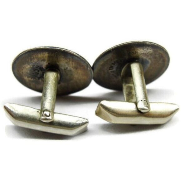 Vintage 925 Hecho en Mexico Mayan Calendar Cuff Link Shirt Tux Cufflinks ECHI - Picture 6 of 10